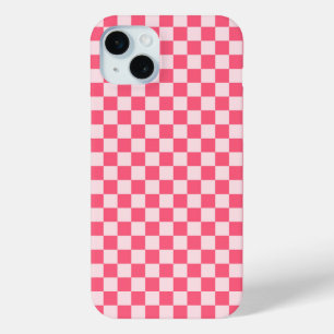 Flamingo sorbet chequerboard pattern iPhone 15 mini case