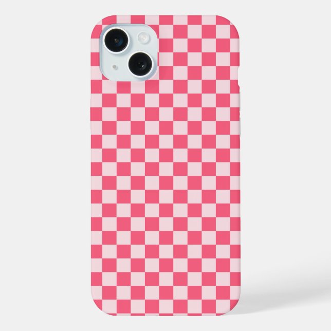 Flamingo sorbet chequerboard pattern iPhone case (Back)
