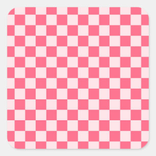 Flamingo sorbet chequerboard pattern square sticker