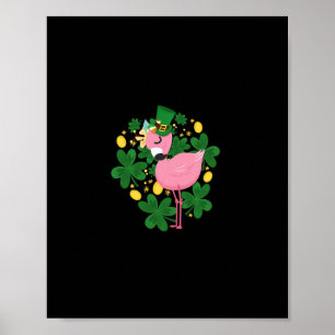 Flamingo St Patrick Day Fun Pink Bird Lover Gift1 Poster