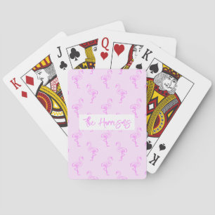 Flamingo Stand on One leg Pink Summer Pattern Playing Cards