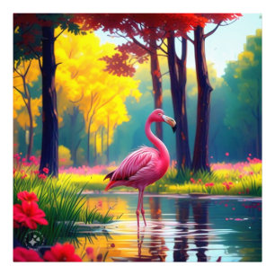 Flamingo Standing in The Lake-365476 Photo Print