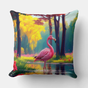 Flamingo Standing in The Lake-36547 Cushion
