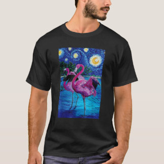 Flamingo Starry Night Flamingo Art Van Gogh Flamin T-Shirt