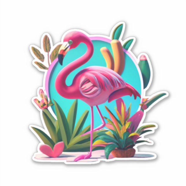 Flamingo Stickers a Splash of Pink to Your World (Front)