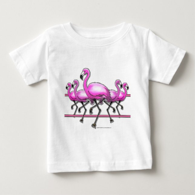 Flamingo Strip Baby T-Shirt (Front)