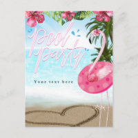 Flamingo Summer Birthday POOL PARTY Beach