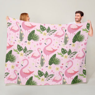 Flamingo Summer Collection One Design 8 Fleece Blanket