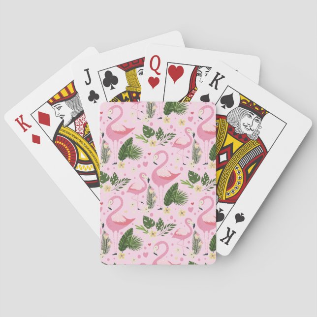 Flamingo Summer Collection One Design 8 Playing Cards (Back)
