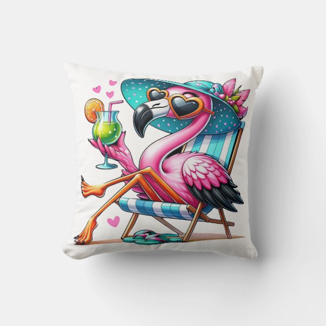 Flamingo summer cool cushion (Front)