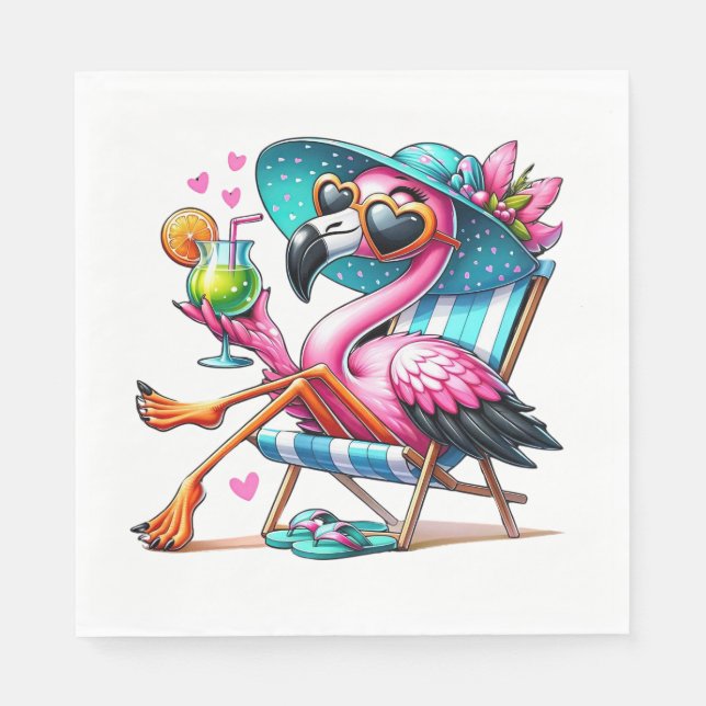 Flamingo summer cool napkin (Front)