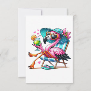 Flamingo summer cool thank you card