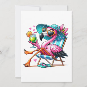 Flamingo summer cool thank you card