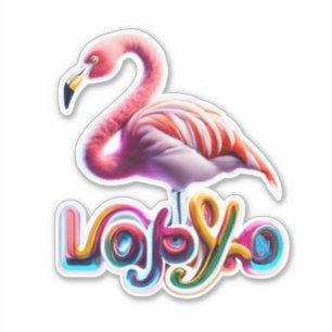 Flamingo Summer Girl 1st Birthday Classic Sticker