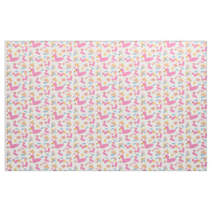 Flamingo summer party fabric