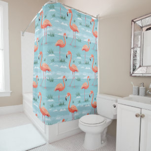 Flamingo Summer Pattern Shower Curtain