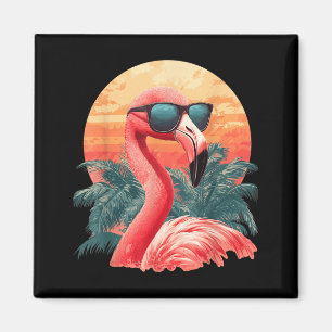Flamingo Sunglasses Sun Palm Tree Beach Summer Magnet