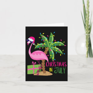 Flamingo Sungles Xmas Beach Tropical Christmas In Card