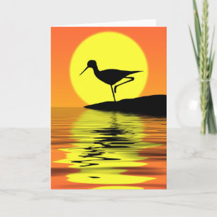 Flamingo Sunset Greeting Card