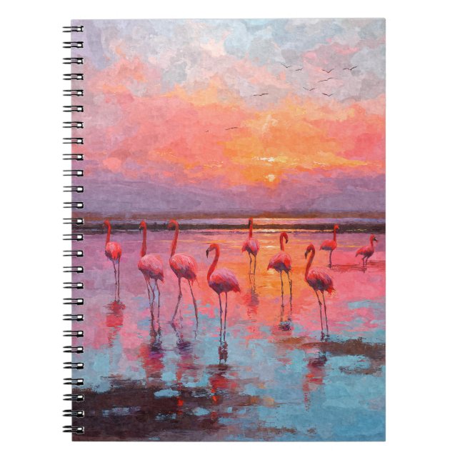 Flamingo Sunset Reflections Notebook (Front)
