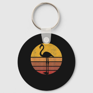 Flamingo  Sunset Trendy Animal Silhouette Flamingo Key Ring