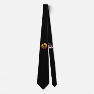 Flamingo Sunset Trendy Animal Silhouette Flamingo Tie