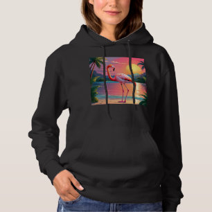 Flamingo Sunset Tropical Beach Hoodie