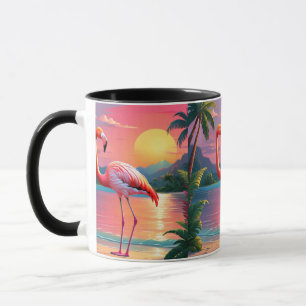Flamingo Sunset Tropical Beach Mug