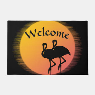 Flamingo Sunset Welcome Mat
