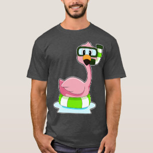 Flamingo Swimming Lifebuoy T-Shirt