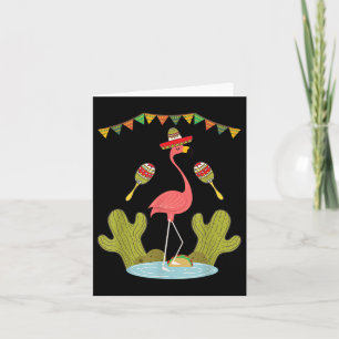 Flamingo Taco Sombrero Mexican Funny Cinco De Mayo Card