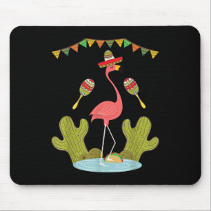 Flamingo Taco Sombrero Mexican Funny Cinco De Mayo Mouse Pad