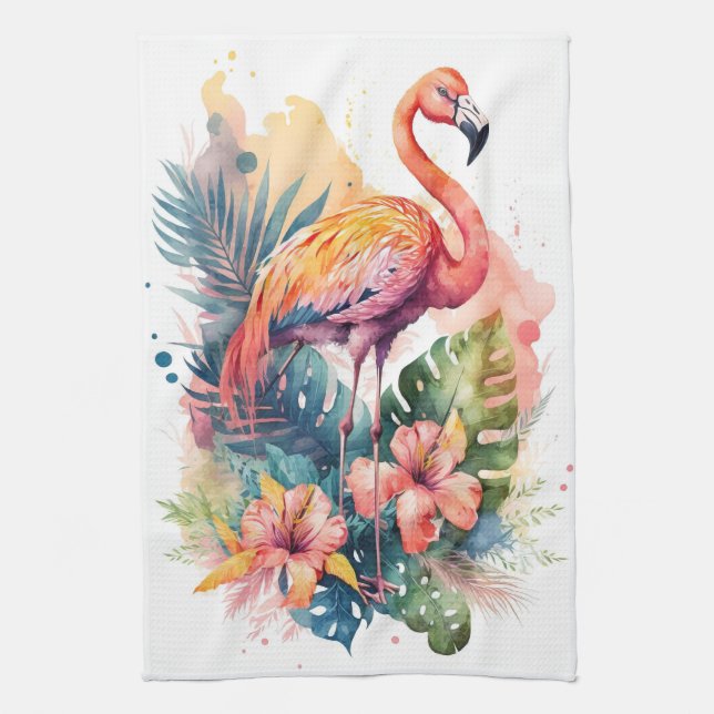 Flamingo  tea towel (Vertical)
