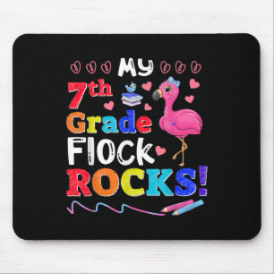 Flamingo Teacher Back To School My 7th Grade Flock Mouse Pad