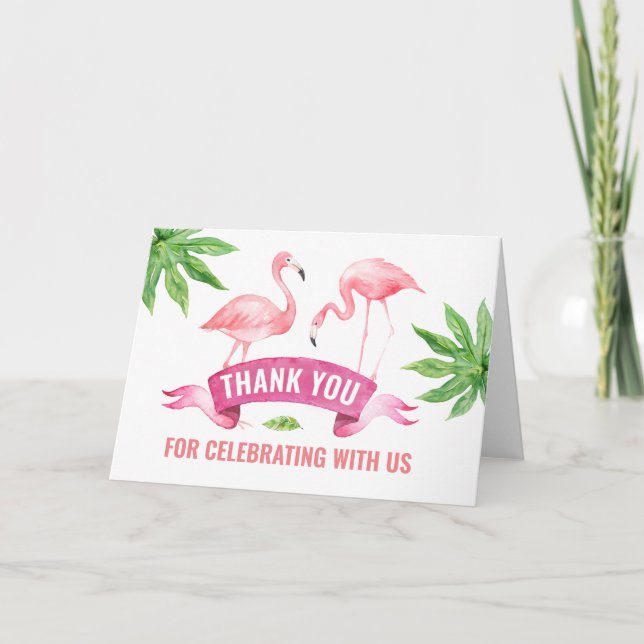 Flamingo Thank You Card (Front)