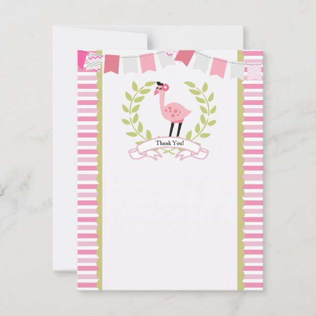 Flamingo Thank You Card *Can Personalise* (Front)