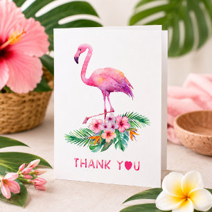 Flamingo Thank You Card Pink Tropical Baby Shower