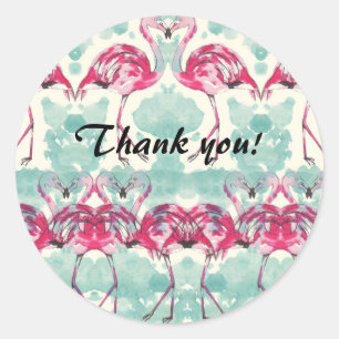 Flamingo Thank you sticker