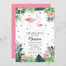 Flamingo Themed Baby Shower Invitation