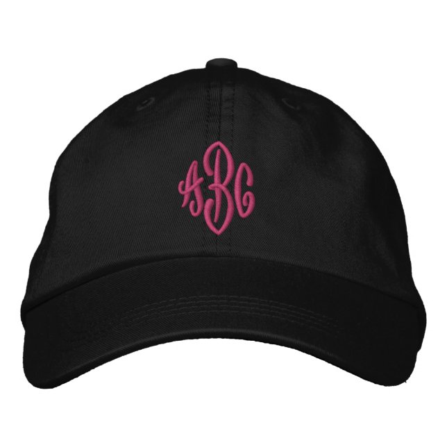 Flamingo Threads Elegant Calligraphy Monogram Embroidered Hat (Front)