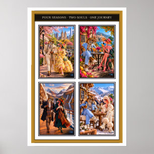 Flamingo & Tiger — Four Seasons, One Journey Poste Poster