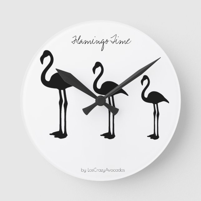 Flamingo Time Minimalistic Wall Clock (Front)