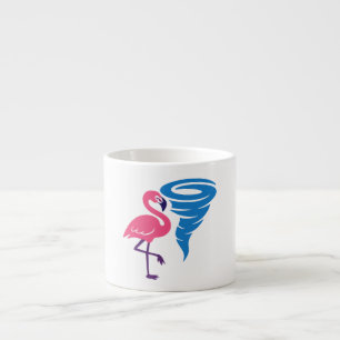 Flamingo Tornado Bold Modern Graphic Art Espresso Cup