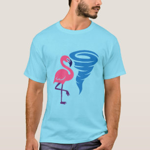 Flamingo Tornado Bold Modern Graphic Art T-Shirt