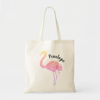 Flamingo tote bag with name