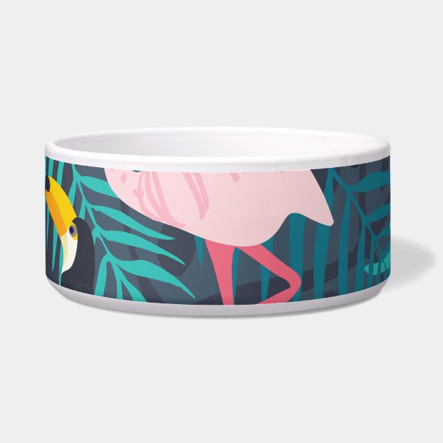 Flamingo, toucan: tropical leaf pattern (Front)
