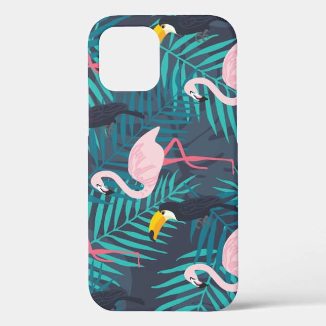 Flamingo, toucan: tropical leaf pattern Case-Mate iPhone case (Back)