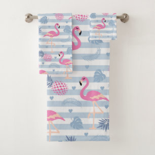 Flamingo Towel - Pink & Blue