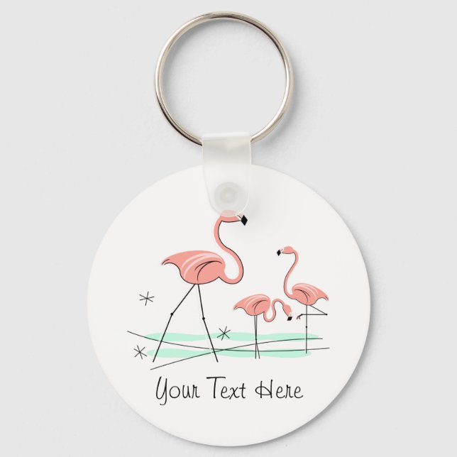 Flamingo Trio 2 Text key chain (Front)