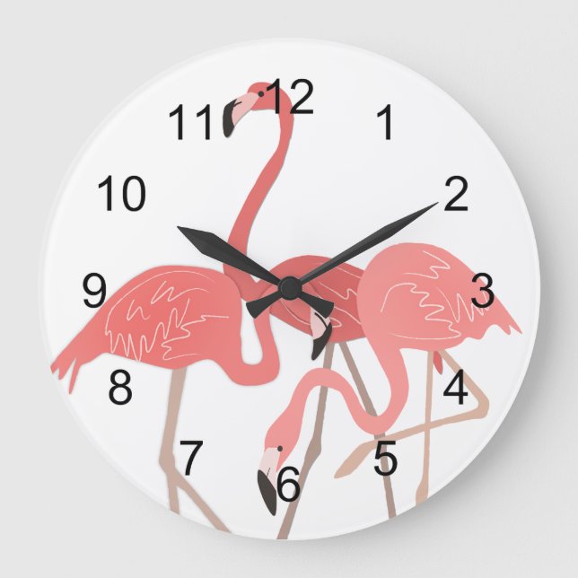 Flamingo Trio Large Clock (Front)